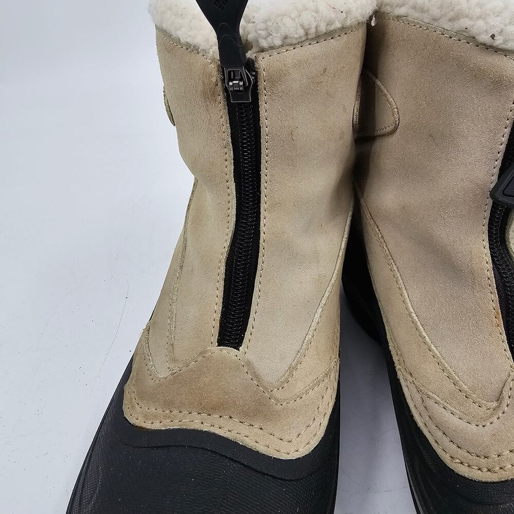Columbia Cascadian Snowchill Suede Thermolite Winter Boots Beige Women’s Size 8 - Picture 9 of 10